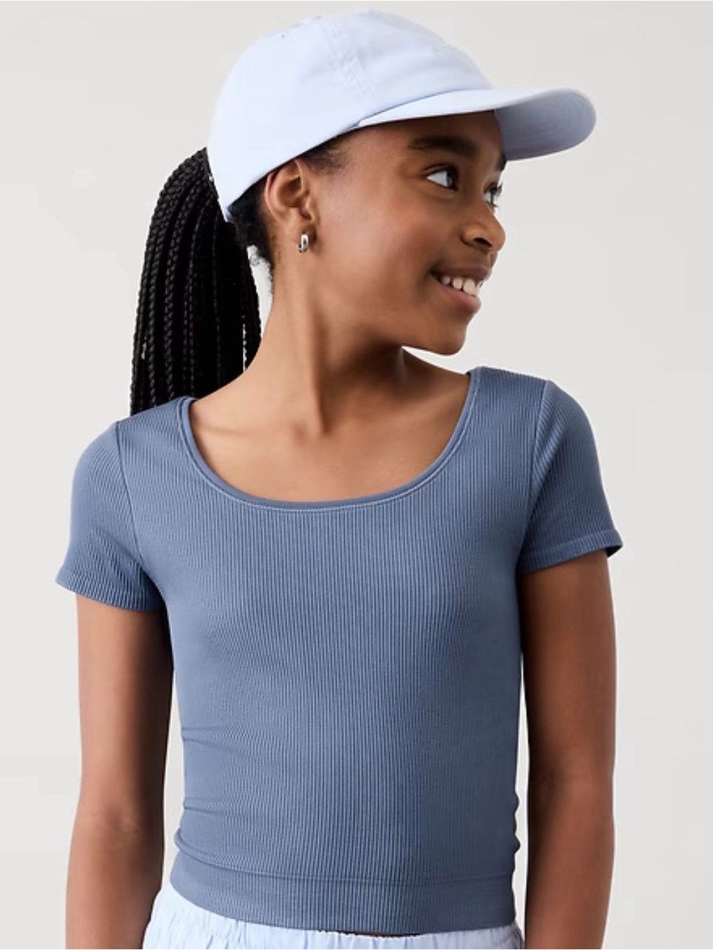 Athleta Girl Rise Above Rib Crop Tee